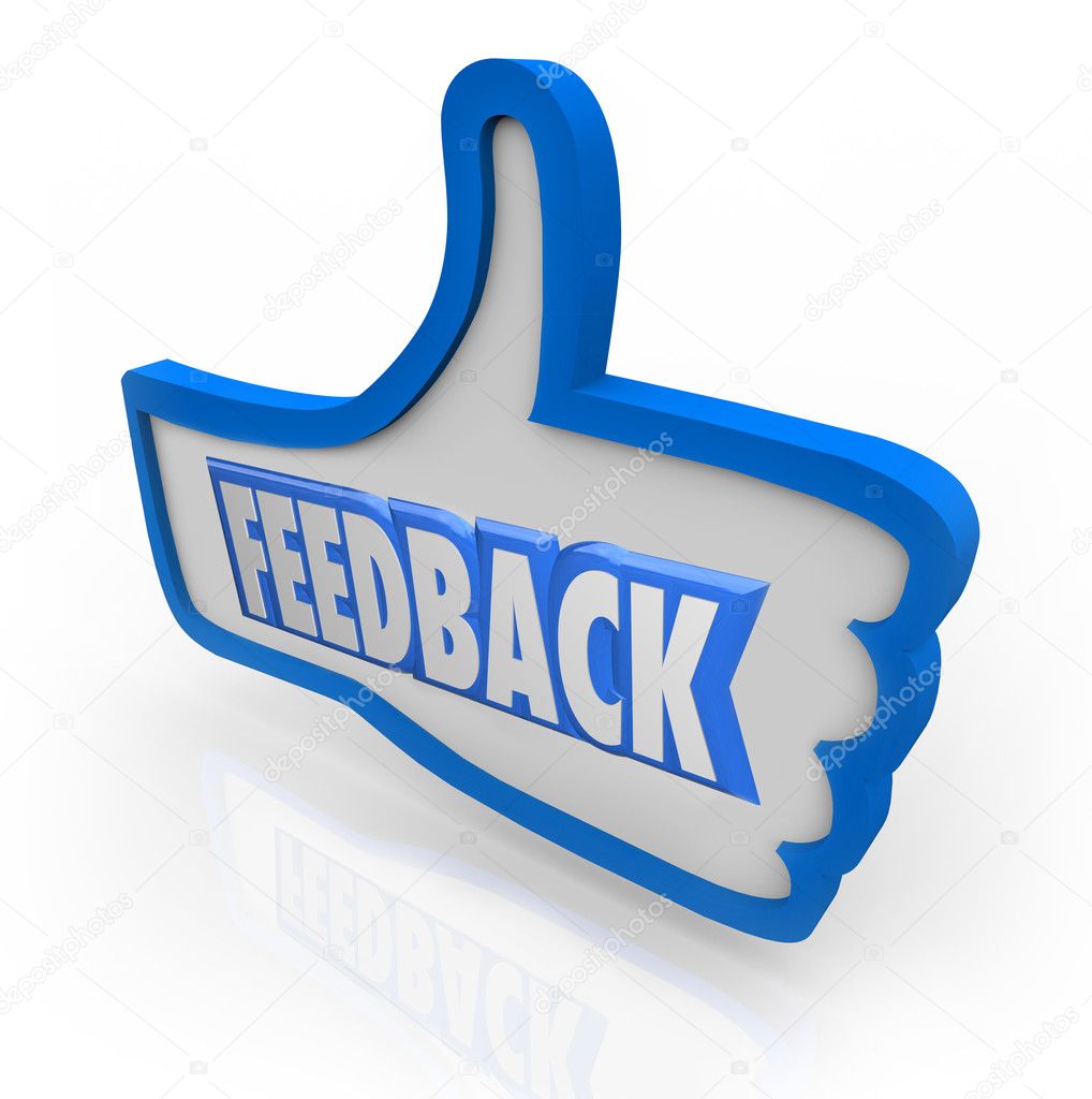 Feedback Word Blue Thumb Up Positive Comments