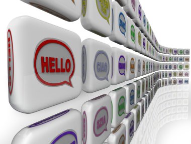 Hello Words Global Languages Diversity Cultures Welcome clipart