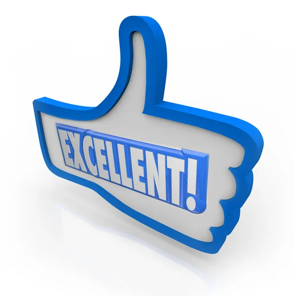 Uitstekende feedback duimschroef opwaarts beoordeling zoals goedkeuring — Stockfoto