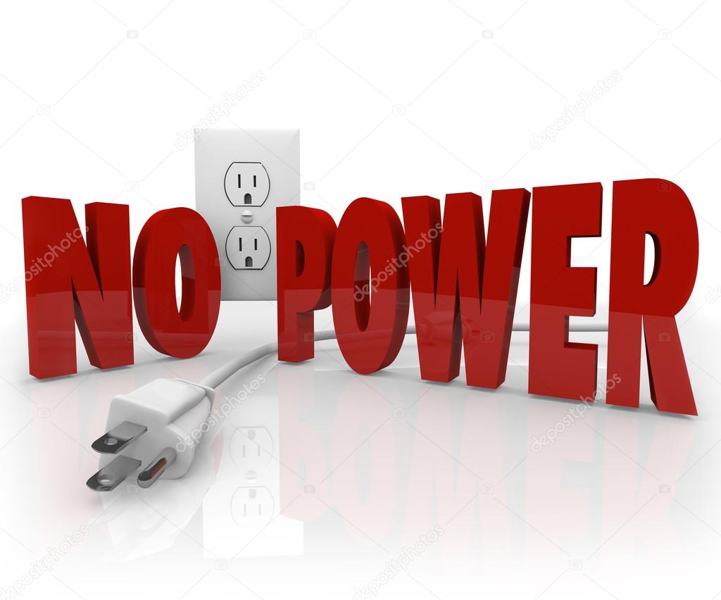 No Power Words Electrical Cord Outlet Electricity Outage