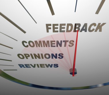 Feedback Speedometer Measuring Comments Opinions Reviews clipart