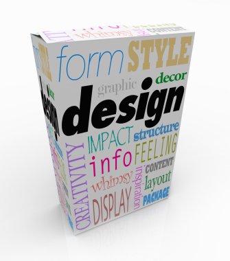 Graphic Design Words Product Box Package Visual Communication clipart