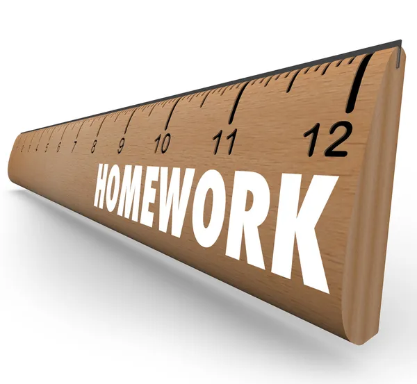 Homework Ruler Assignment Lesson Project for School — Stock Photo, Image