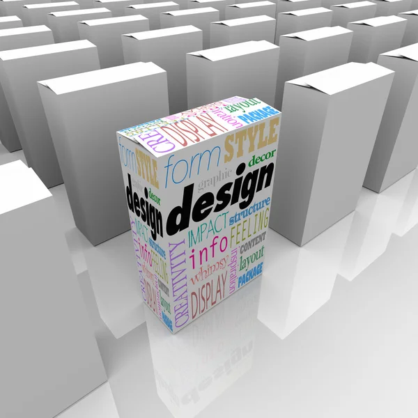 Gran diseño gráfico Destaca una caja de producto única — Foto de Stock