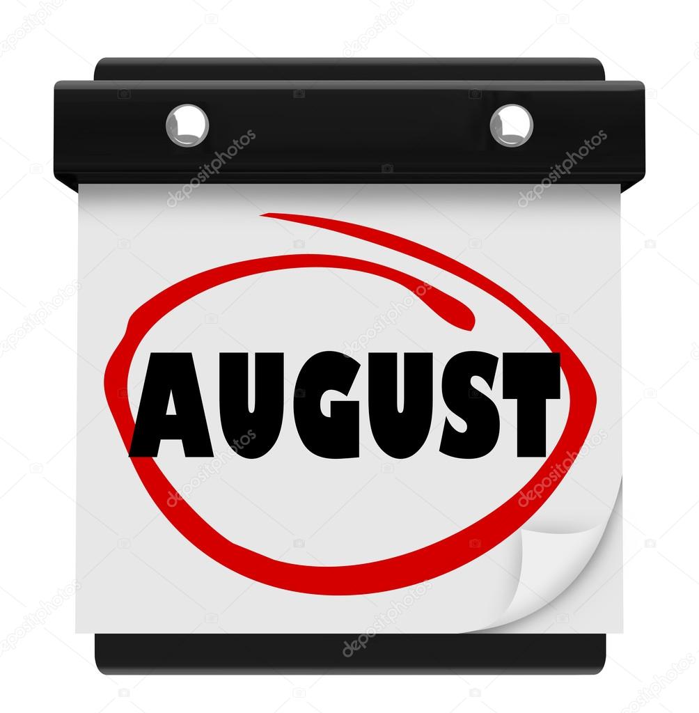 August Word Wall Calendar Change Month Schedule