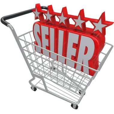 Satıcı alışveriş sepeti güvenilir en iyi online perakendeci beş yıldızlı