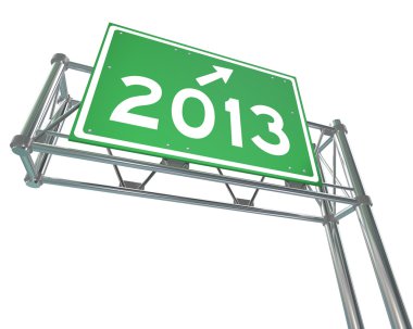 Yeni izole yıl 2013 Otoban işareti-