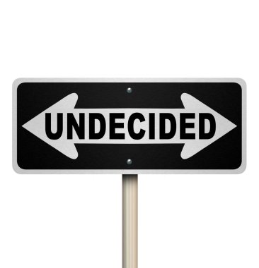 Undecided Word Two-Way Road Sign - Isolated clipart