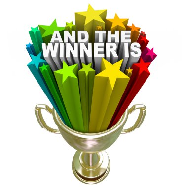 And the Winner Is Gold Trophy Award clipart