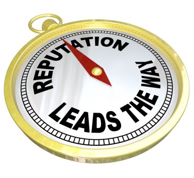 Reputation Leads the Way Compass Trustworthy Credible Leader clipart