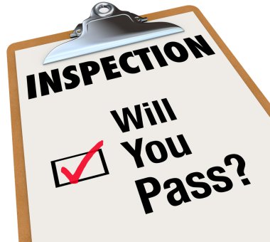 Inspection Checklist Clipboard Will You Pass Words clipart
