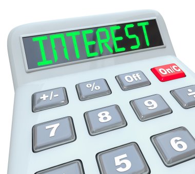 Interest Word Calculator Figure Growth Rate Loan Cost clipart