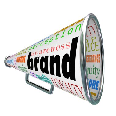 Brand Megaphone Advertising Product Awareness Build Loyalty clipart