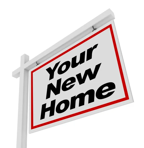 Your New Home For Sale Sign Real Estate House — Stock Photo, Image