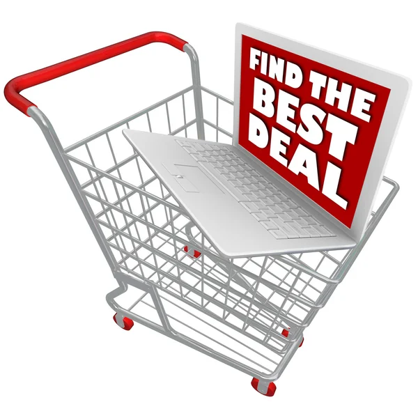 Computer Laptop in Shopping Cart — Stock Photo, Image