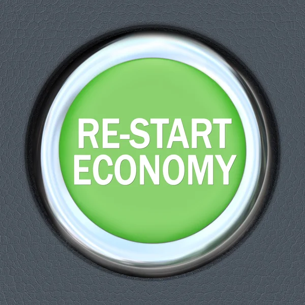 Re-Start Economy - Botão de arranque do carro — Fotografia de Stock