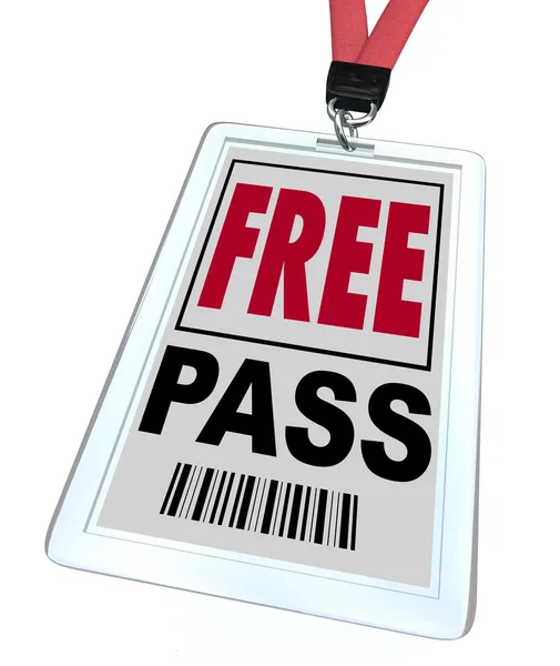 Free Pass - Lanyard and Badge — Stock Photo, Image