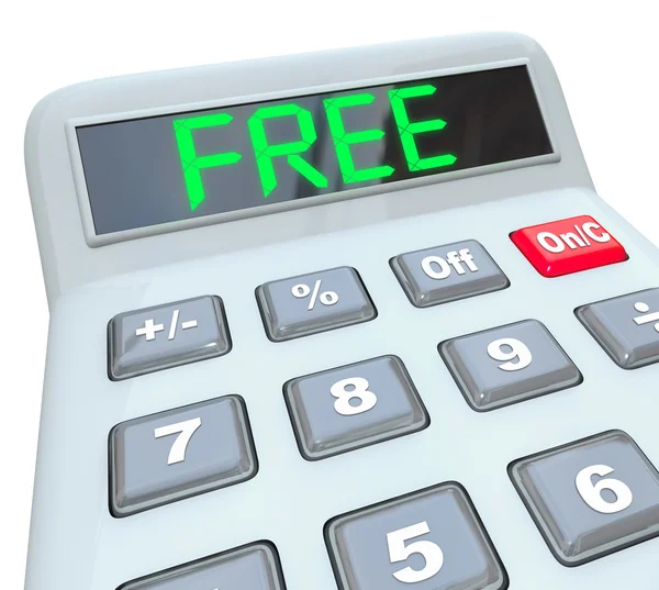 Free Word on Calculator Shows Savings in Sale or Discount Promot — Stock Photo, Image