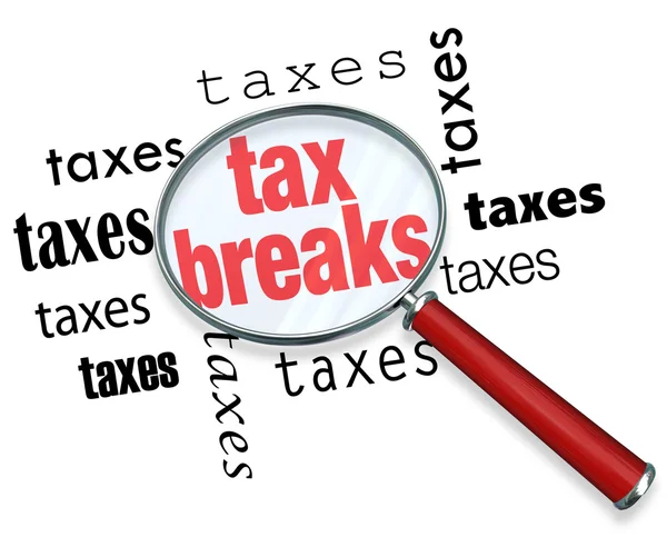 How to Find Tax Breaks - Magnifying Glass — Stockfoto