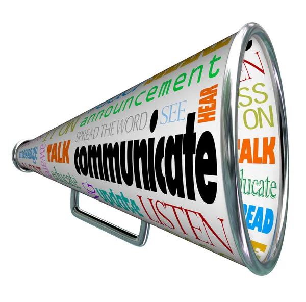 Comunicar megáfono de megáfono Difundir la palabra — Foto de Stock