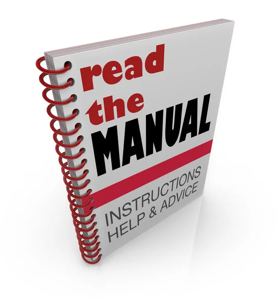 Lesen Sie das Handbuch Anleitungen Hilfe Ratschläge — Stockfoto