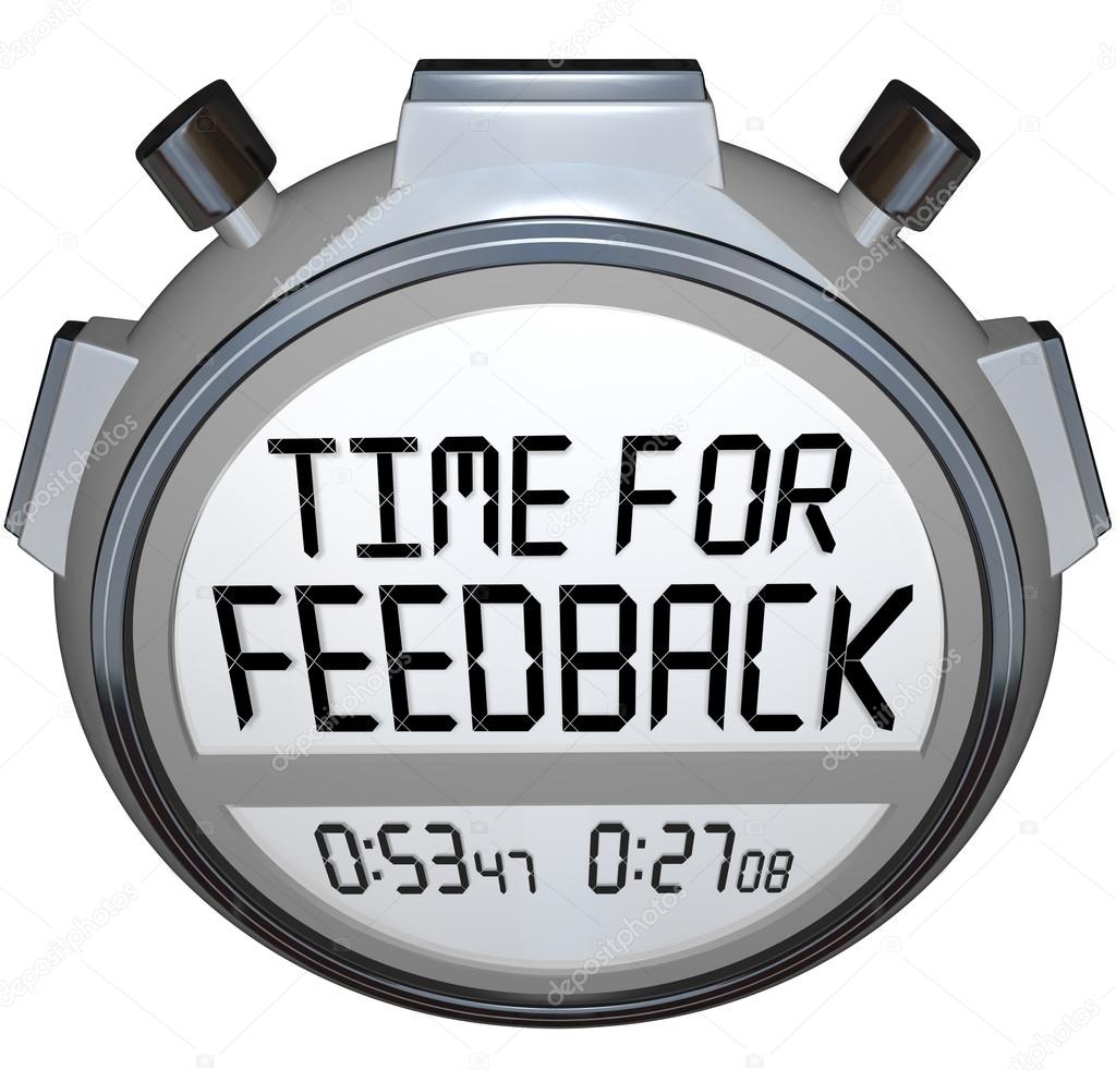 Time for Feedback Words Stopwatch Timer Seeking Comments