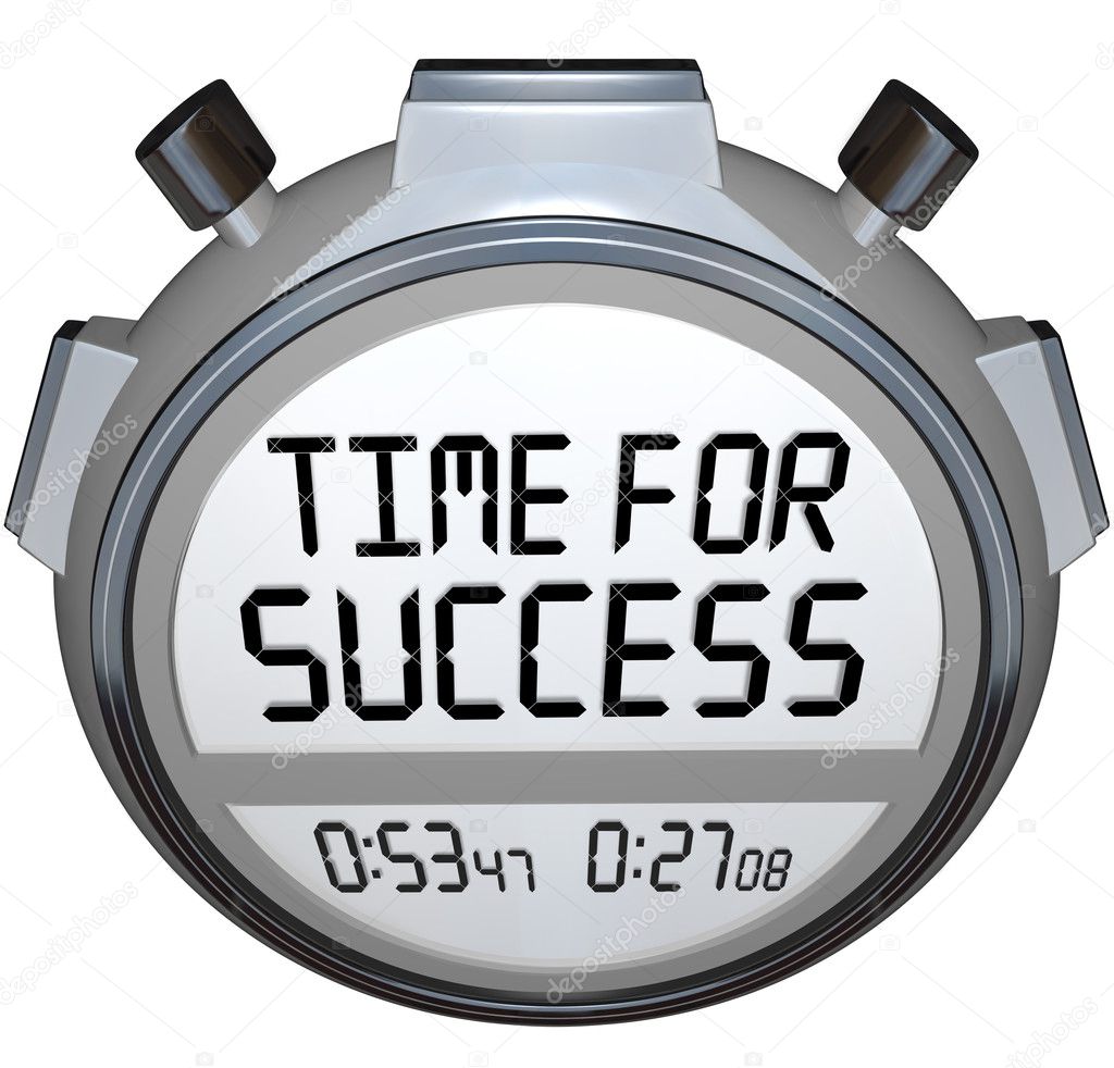 Time for Success Words Stopwatch Timer Win Race