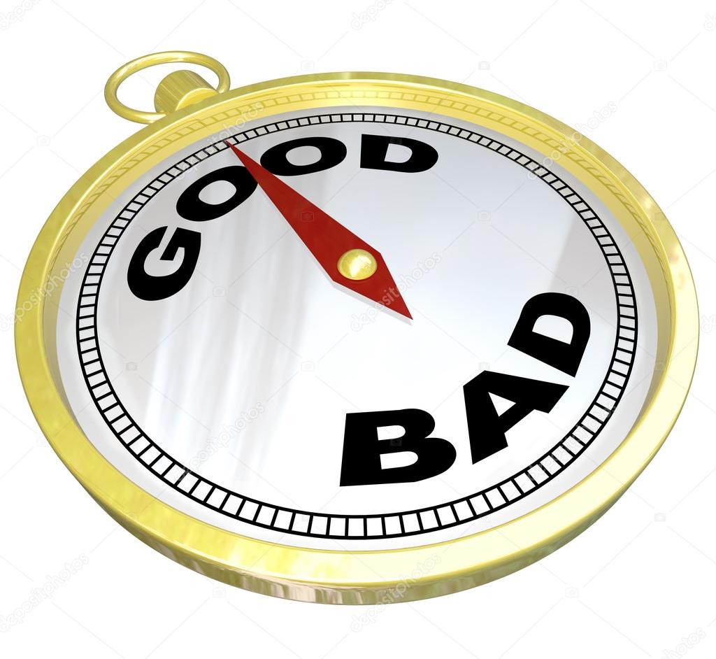 Compass Leading to Path of Good vs Bad Stock Photo by ©iqoncept 20332087