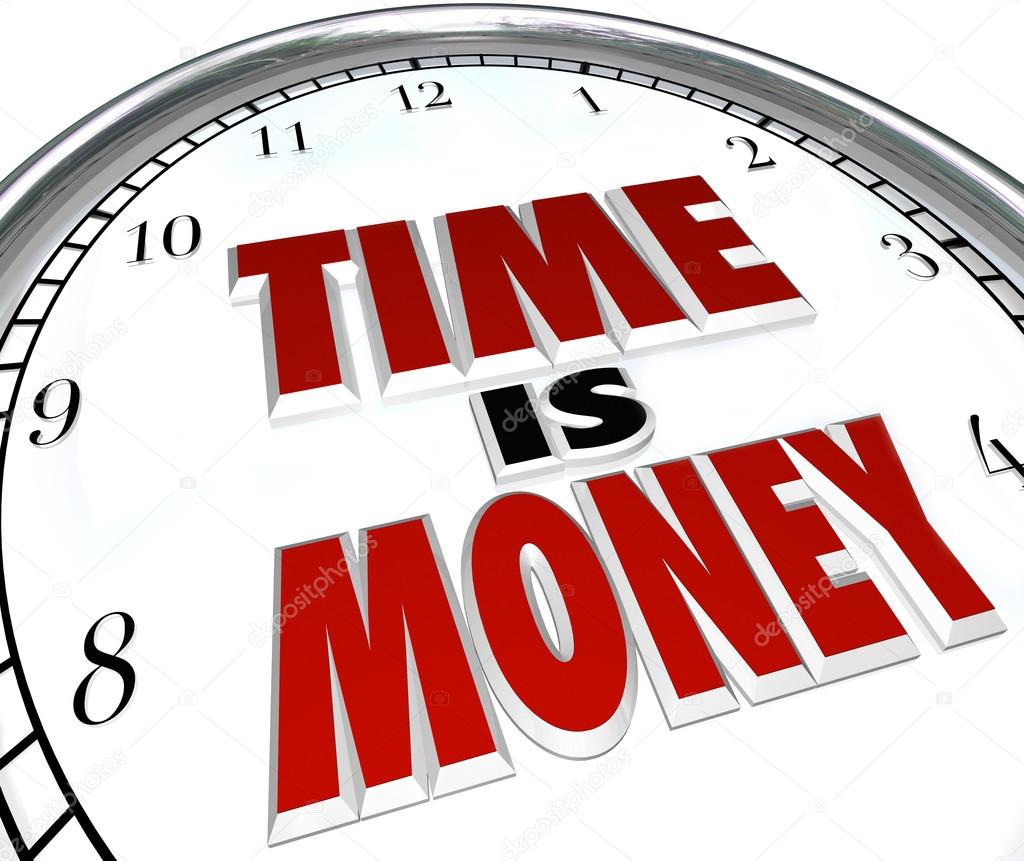Time is Money Saying Quote Words on Clock