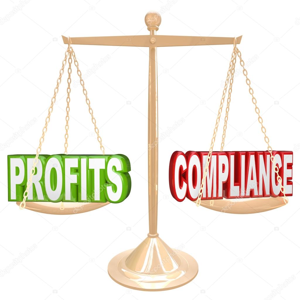 Profits and Compliance in Balance Scale Weighing Words