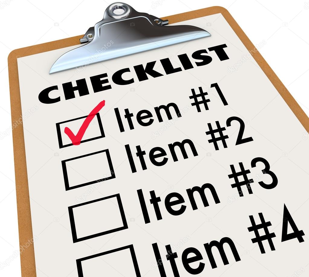 Checklist on Clipboard To-Do Item List