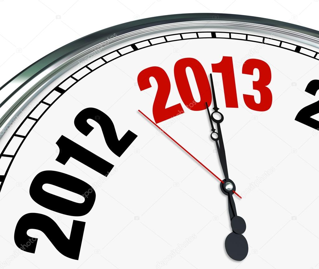 2013 Clock Face Time Ticking Down to Start of New Year