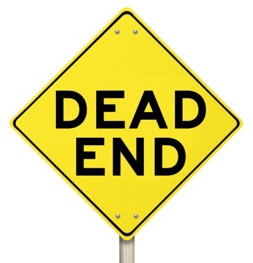 Dead End Yellow Warning Road Sign Closed No Exit clipart