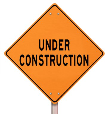 Orange Warning Sign - Under Construction clipart