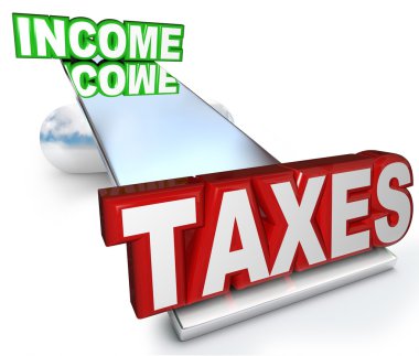 Income Taxes Scale Balance Figuring Refund Deductions clipart