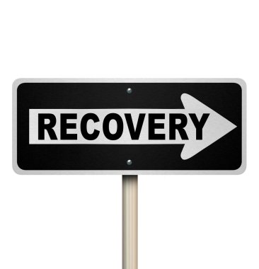 Recovery Arrow Sign One Way Pointing to Get Better Improvement clipart