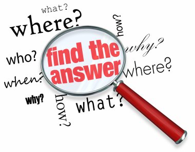 Find the Answer - Magnifying Glass clipart