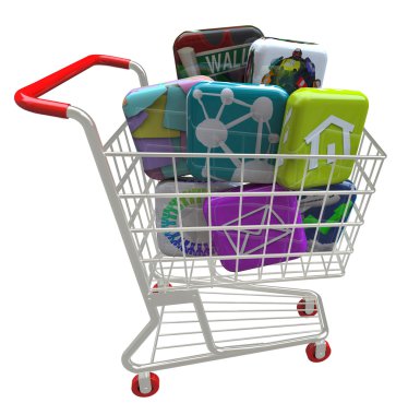 Apps - alışveriş sepeti uygulaması yazılım simgeleri