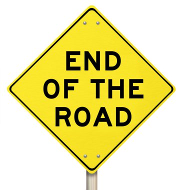 End of the Road Yellow Warning Sign - Last Final Failure clipart