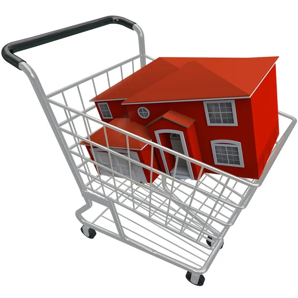 Buying a House - Shopping Cart — Stock Photo, Image