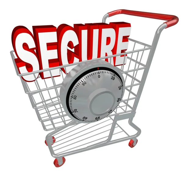 Secure - Safe Shopping Cart with Security — Stockfoto