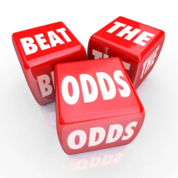 Beat the Odds - Three Red Dice — Stock Photo, Image