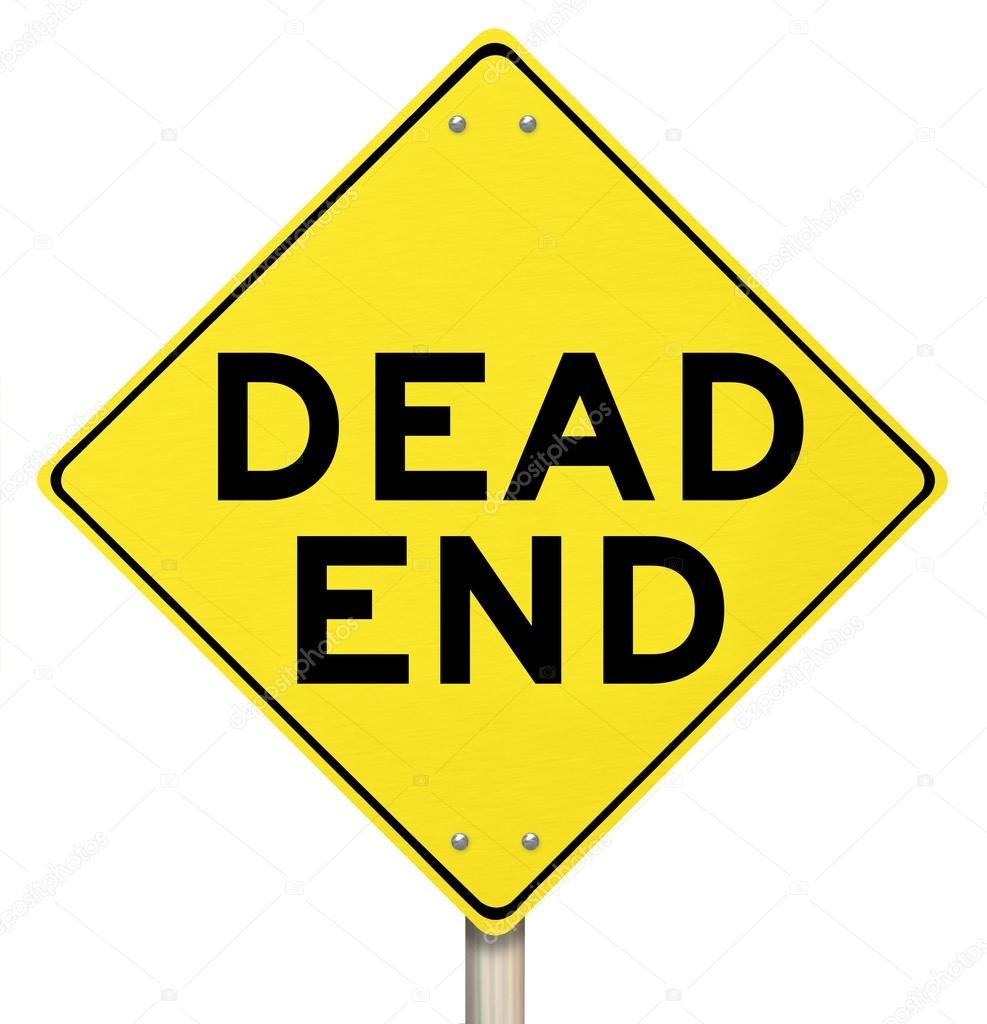 Dead End Yellow Warning Road Sign Closed No Exit