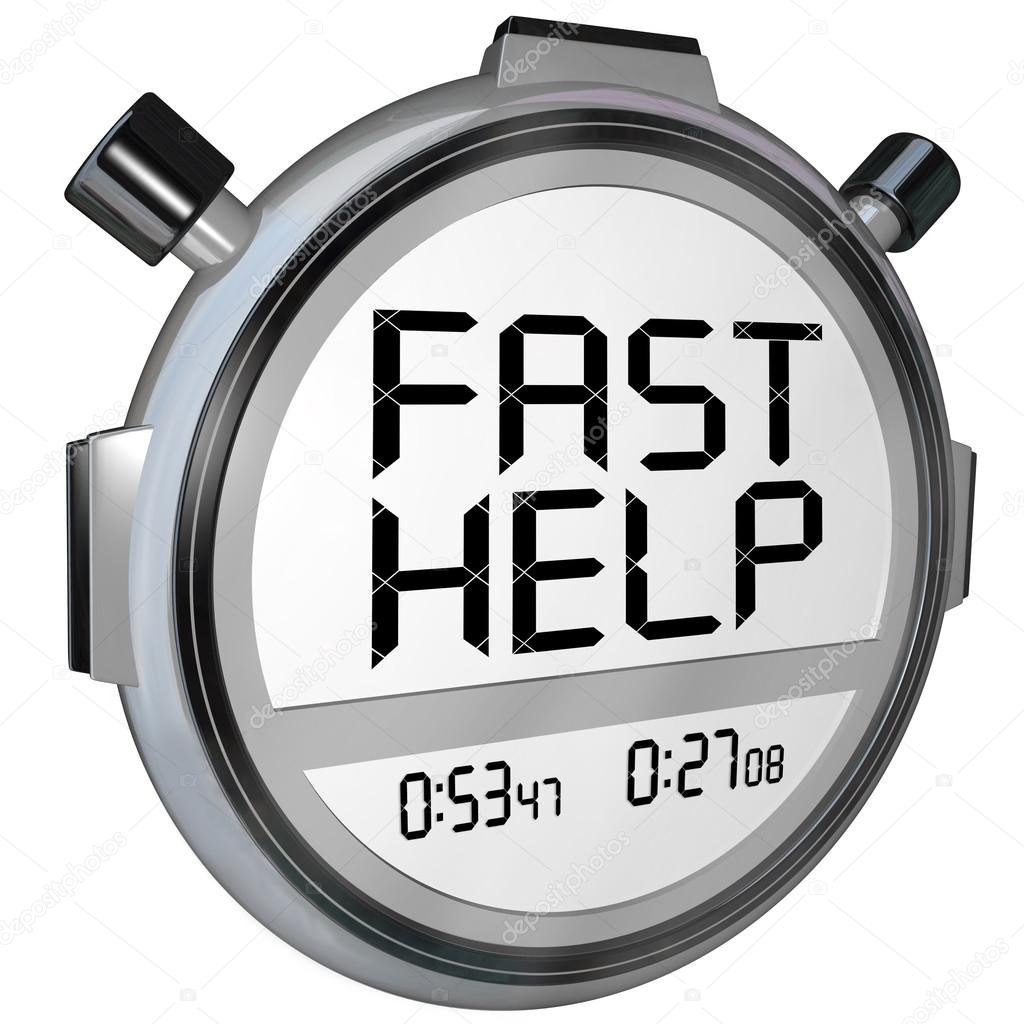 Fast Help Customer Support Stopwatch Timer Clock