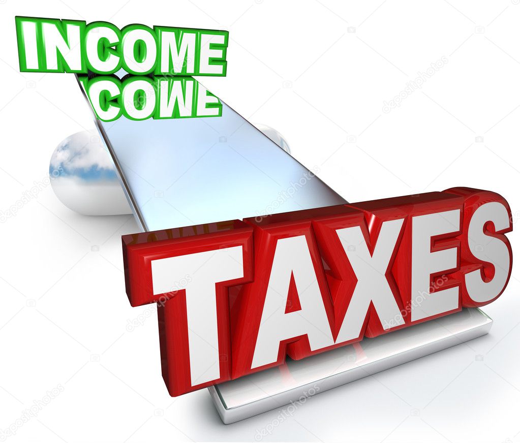 Income Taxes Scale Balance Figuring Refund Deductions