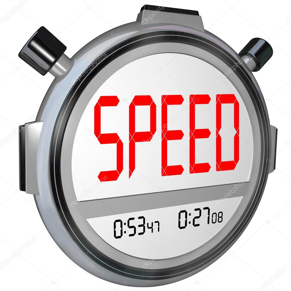 Speed Word on Stopwatch Timer Recording Race Result