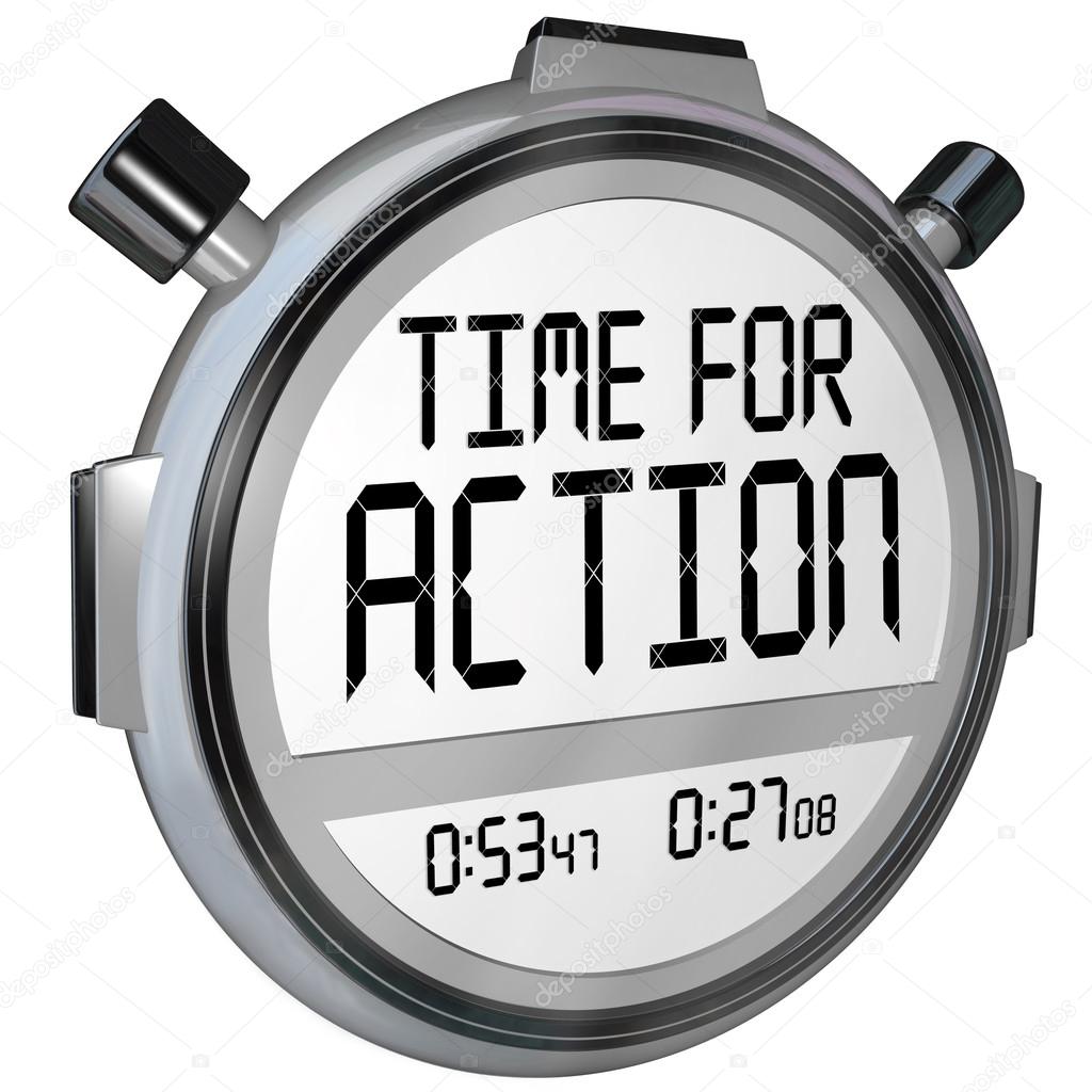 Time for Action Stopwatch Timer Clock Demanding Act