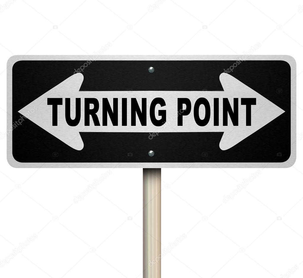 Turning Point Important Decision Two-Way Road Sign Isolated