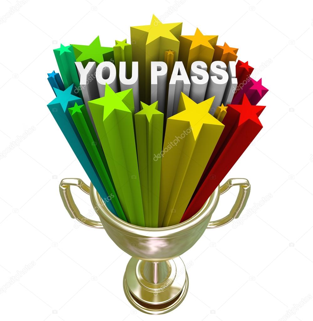 You Pass Stars Gold Trophy Accepted Approved
