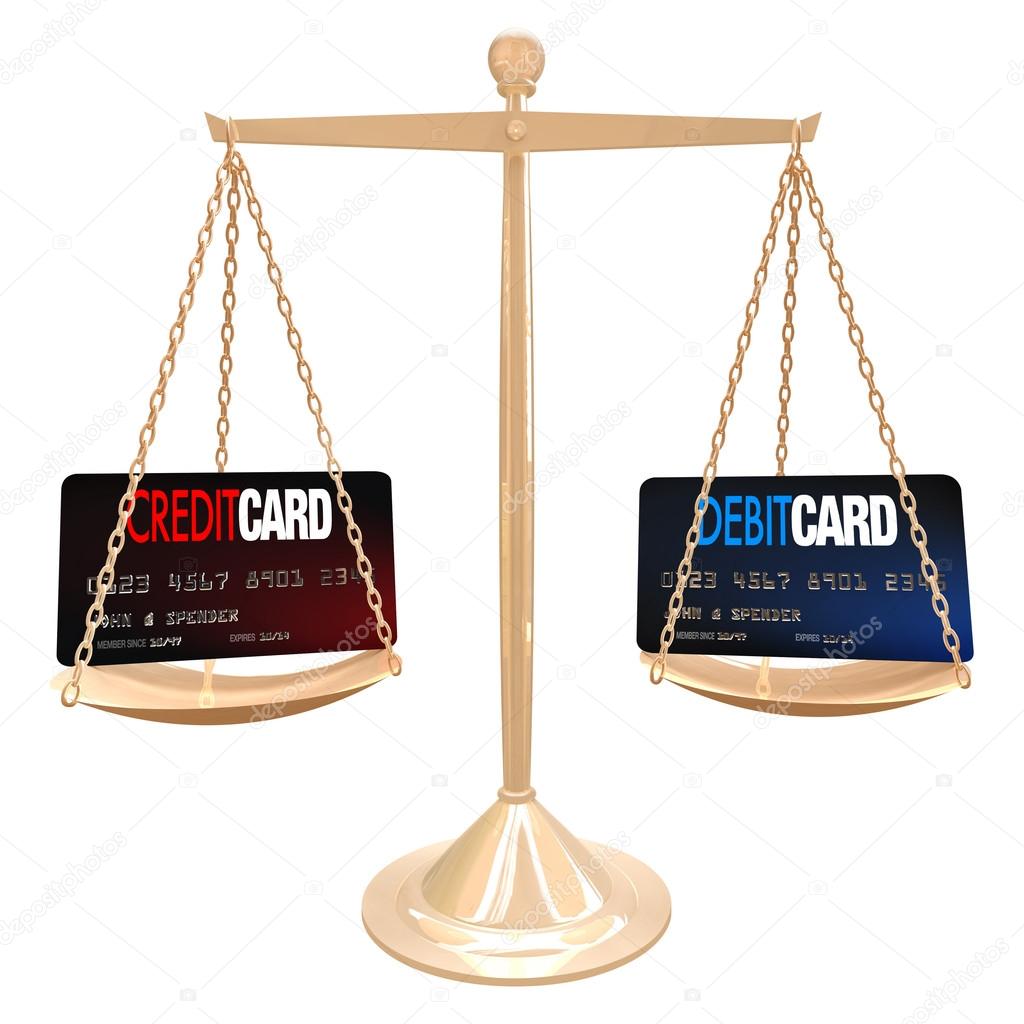 Credit Vs Debit Card - Weighing on Scale